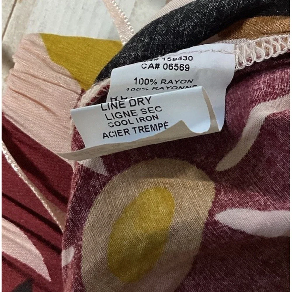 Elan Floral Pants Orange Burgundy Fall Palazzo Pants Women's Small Boho Hippie - Picture 9 of 9